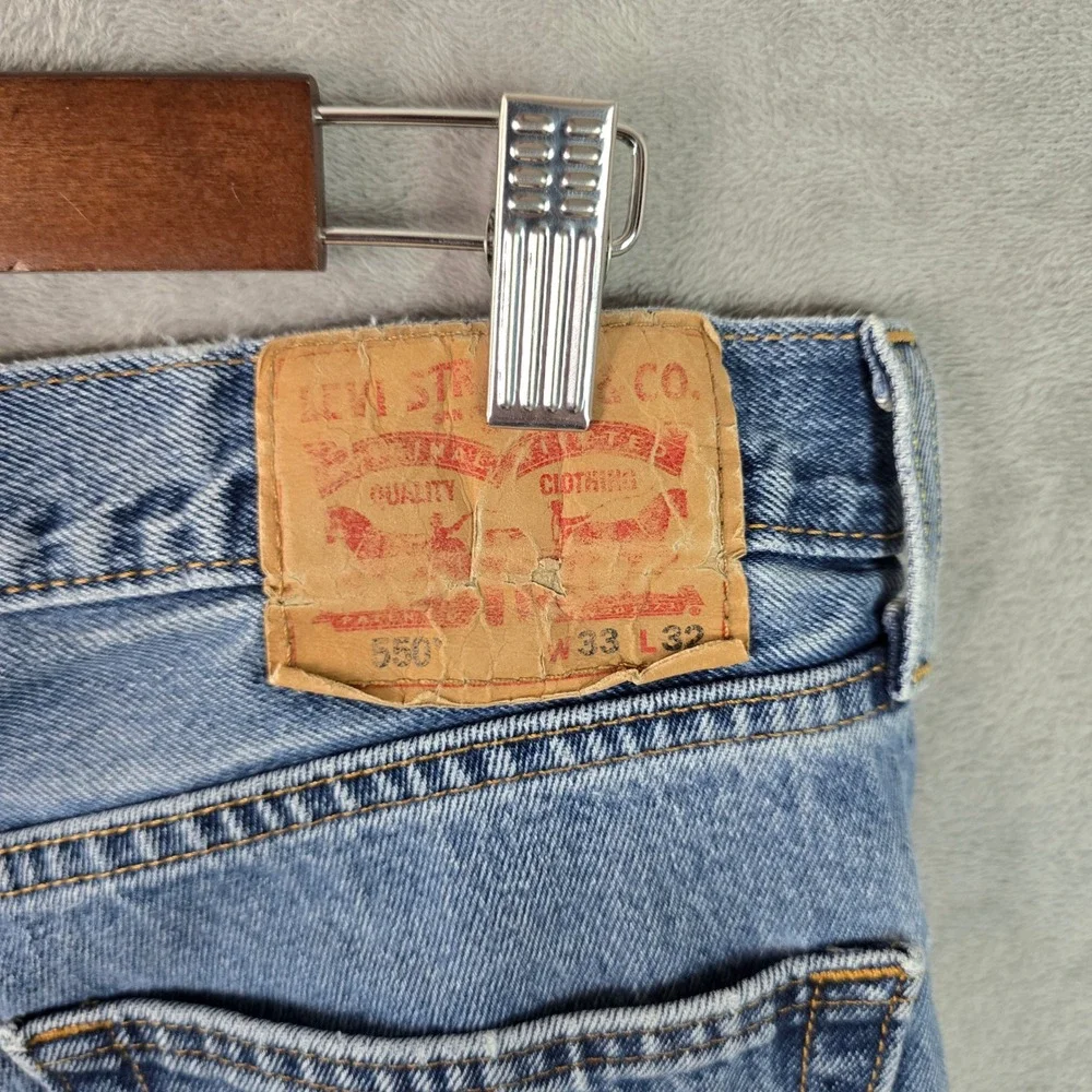 Levis 550 Relaxed Fit Tapered Leg Mens Blue‎ Jeans Medium Wash 33x32 00550-4886